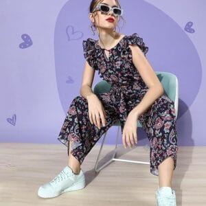 Floral Jumpsuit with Pockets: Women's Sleeveless, Wide Leg Style