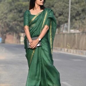 Tussar Kota Saree: Whispering Silk Drape Subtle Zari Border