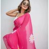 Organza Daisy Print Saree