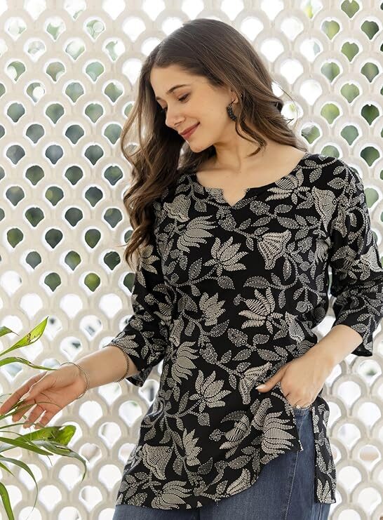 Floral Printed Rayon Kurti
