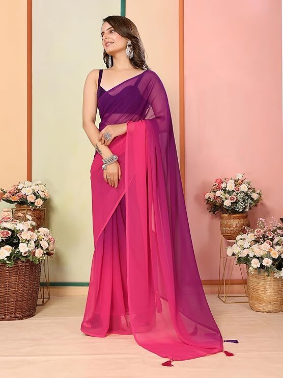 Georgette Printed Readymade Saree
