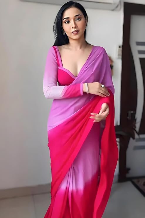 Georgette One Minute Saree