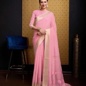Linen Silk Saree: Womens Comfort Soft and Skin Friendly